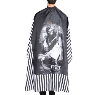 Haircut Cape,Retro Stripes Salon Hair Dyeing Hairdressing Styling Apron Cloth with Adjustable neck Elastic, Barber Tools for Salon Home